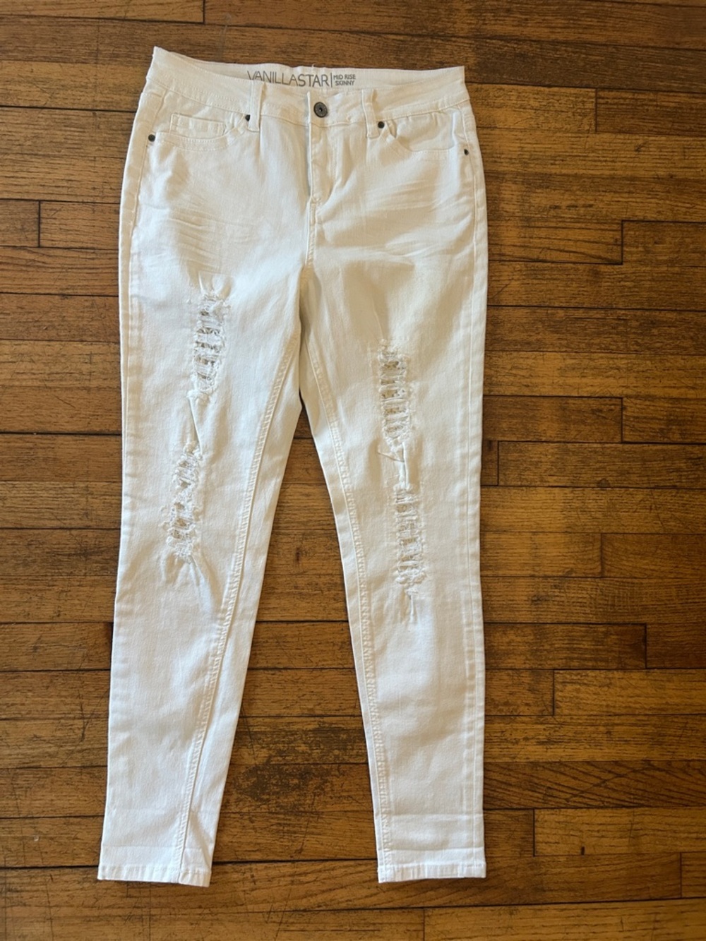 Vanilla Star White Ripped Skinny Jeans